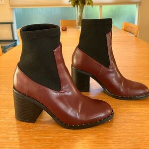 ASOS burgundy and black womens ankle boots size 7